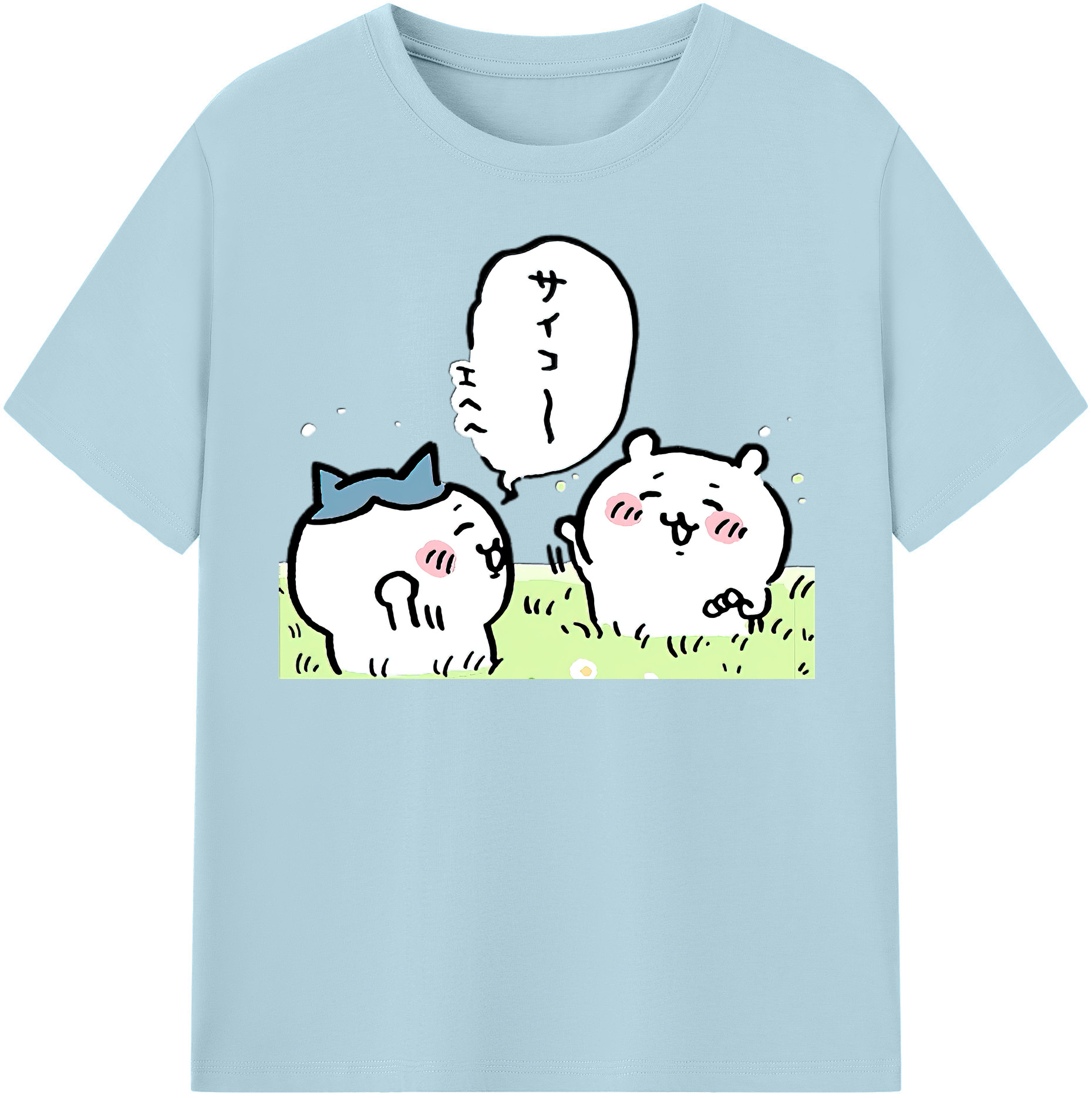 （画像用） ちいかわ ちいかわ Chii-kawa chiikawa 綿100％半袖Tシャツ（フロントプリント）